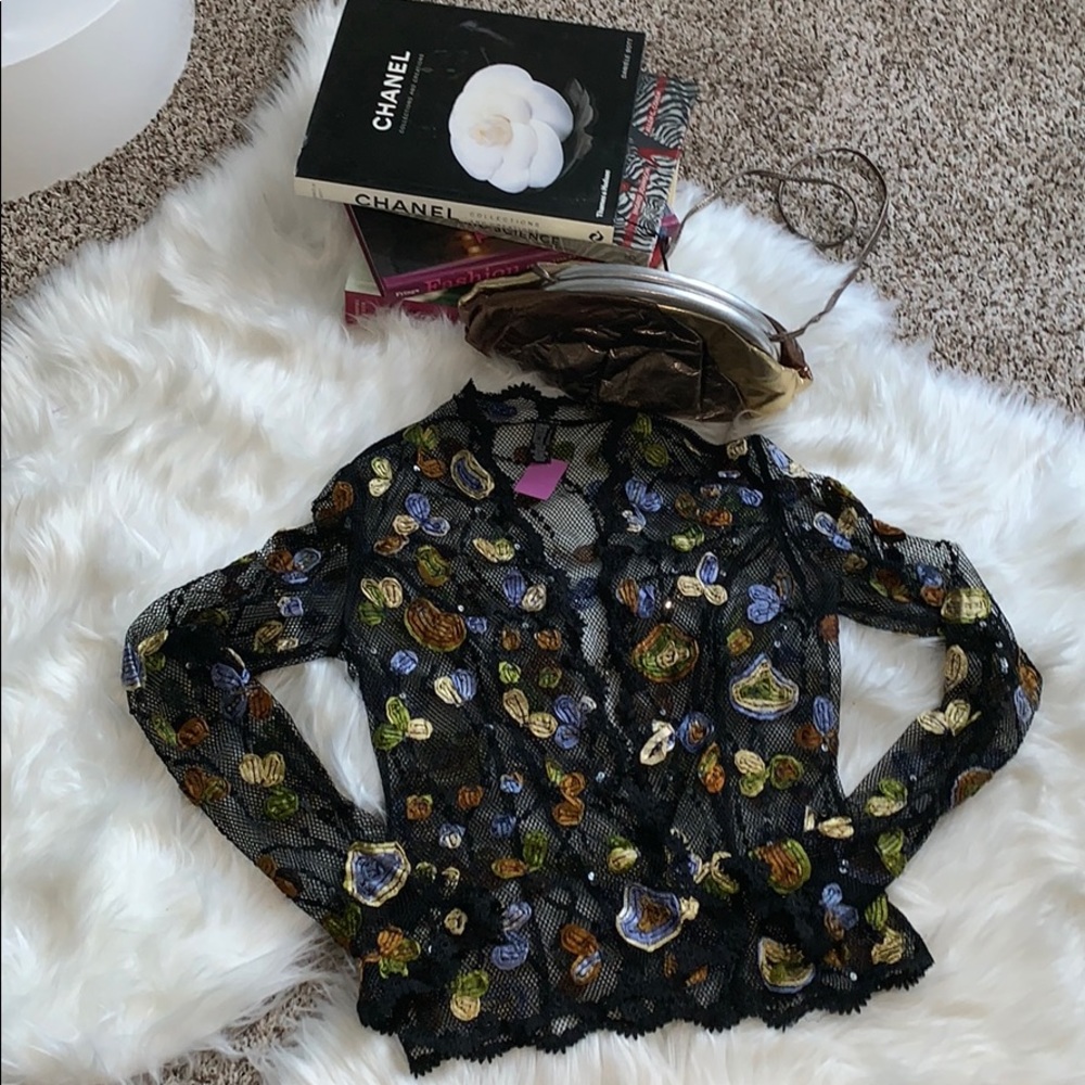 Sequin/Mesh/Silk Cardigan